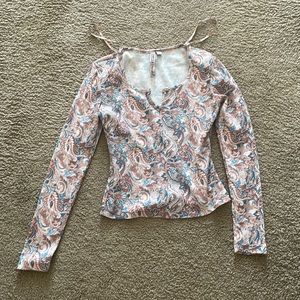 beach print shirt long sleeve
